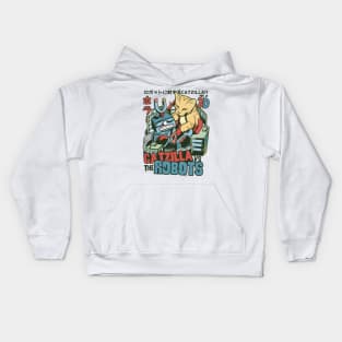 Catzilla v Robots Kids Hoodie